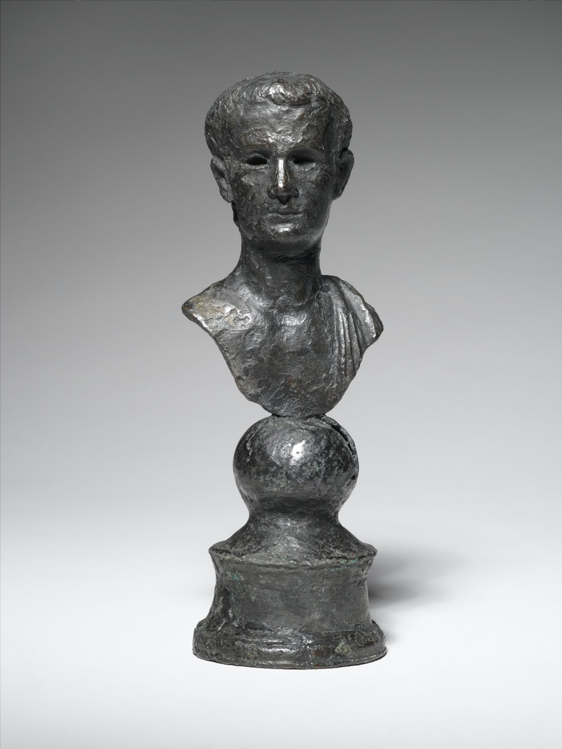 Roman. Portrait Bust of Emperor Caligula, ca. 2nd century C.E. Bronze, 5 5/8 in. (14.3 cm). Brooklyn Museum, Bequest of William H. Herriman, 21.479.12. Creative Commons-BY.